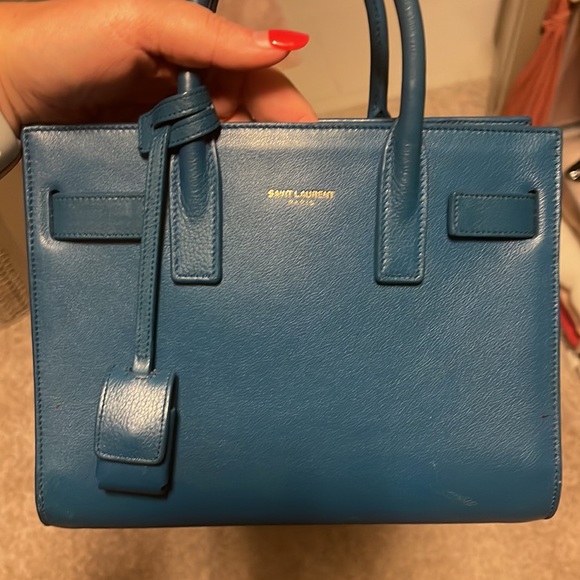Authentic Saint Laurent Nano Sac Du Jour Purse - Blue - Picture 8 of 8